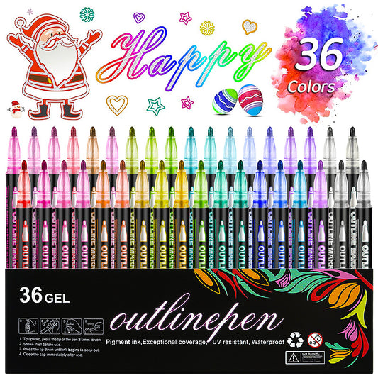Set de 24 Marcadores de Doble Punta con Colores Fluorescentes