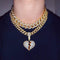 Collar Corazón Hip-Hop Cubano Estilo Europeo y Americano