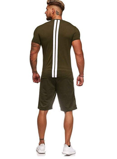 Conjunto Deportivo Hombre Rayas Casual - Shorts y Camiseta Europeo Americano - Image 15