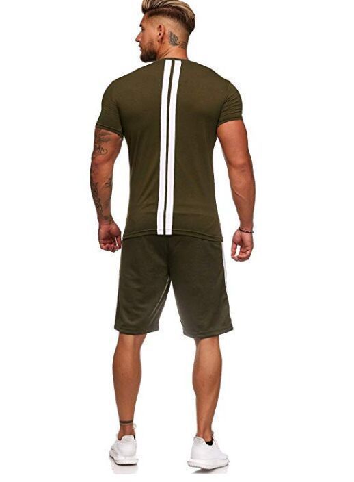 Conjunto Deportivo Hombre Rayas Casual - Shorts y Camiseta Europeo Americano - Image 15
