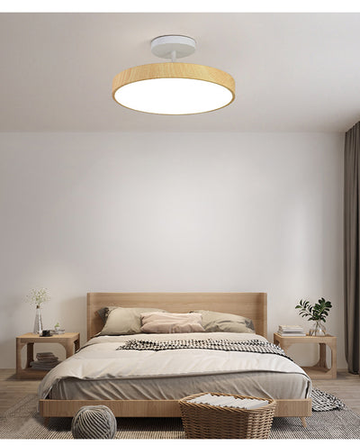 Lámpara de Techo Minimalista con Textura de Madera - Image 14