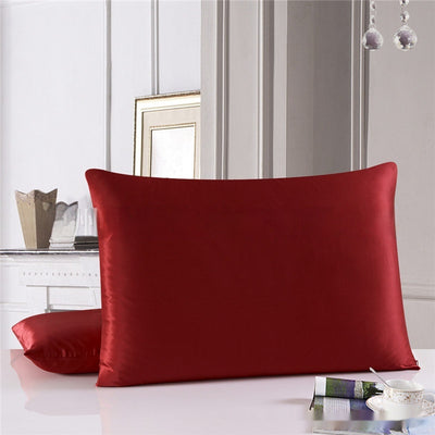 Funda de Almohada Doble Cara de Seda Pura 19 M Color Sólido - Image 16