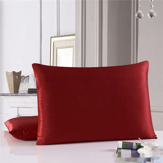 Funda de Almohada Doble Cara de Seda Pura 19 M Color Sólido - Image 16