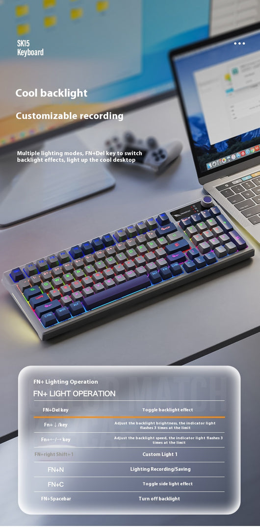 Teclado Mecánico Gaming con Perilla de Control para Notebook - Image 50