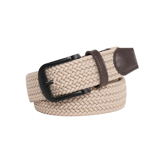 Cinturón Elástico Trenzado Negro Puro sin Agujeros para Hombre - Image 7
