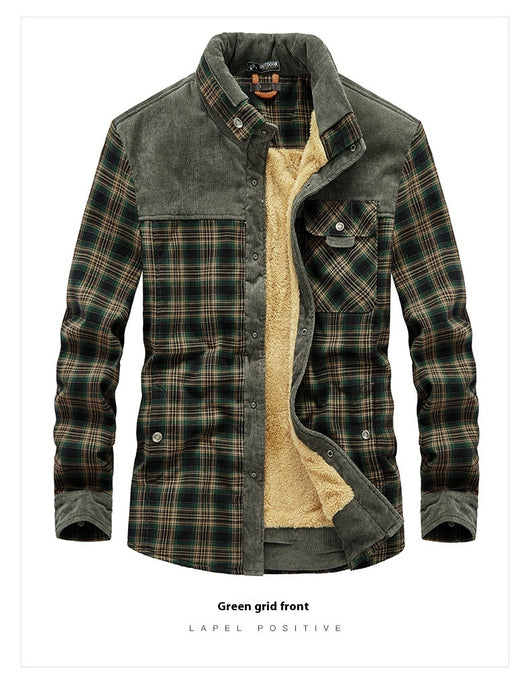 Cardigan Grueso de Forro Polar para Hombre - Cuadros Cálidos Otoño Invierno - Image 12