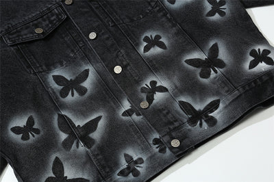 Chaqueta Denim con Estampado Mariposa Hombre - Diseño Europeo Trendy - Image 6
