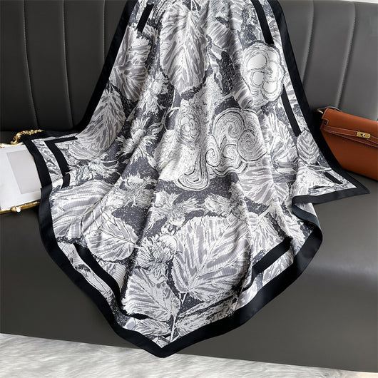 Chal Hijab Protector Solar con Bloques de Color Floral - Image 22