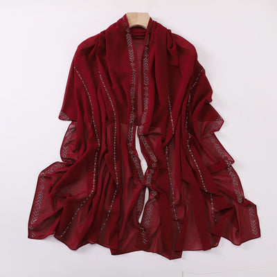 Pañuelo de Gasa de Perlas para Mujer - Elegancia Moderna - Image 38