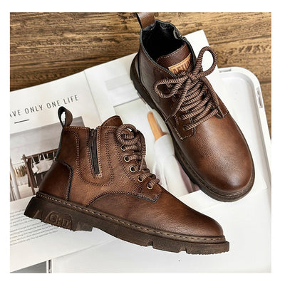 Botas Altas Estilo Británico Retro para Hombre - Casual y Versátil - Image 16
