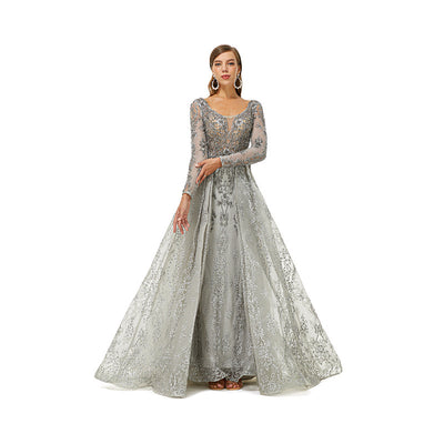 Vestido de Noche Elegante con Encaje Calado y Textura Luxury - Image 16