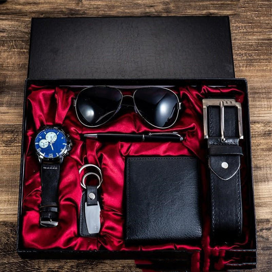 Estuche de Lujo para Hombre: Set 6 en 1 con Gafas de Sol, Cinturón, Reloj, Billetera - Image 10