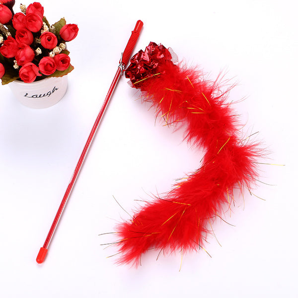 Juguete Interactivo para Gatos con Plumas y Pelota Crujiente