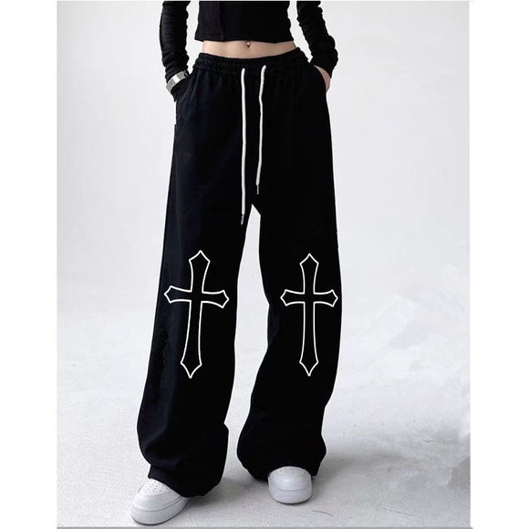 Pantalón Deportivo Cintura Alta con Cordón Estilo Hot Girl Hiphop