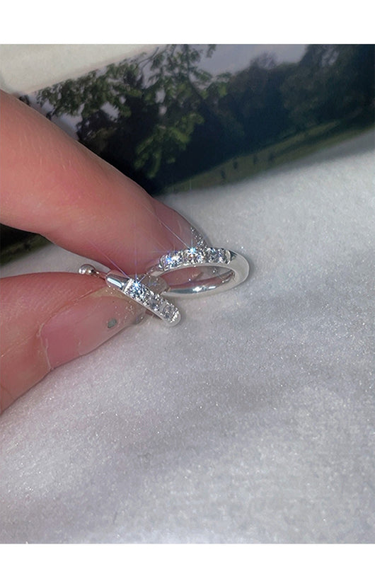 Aretes de Clip Geométricos con Circonita y Diamantes de Imitación para Mujer - Image 9