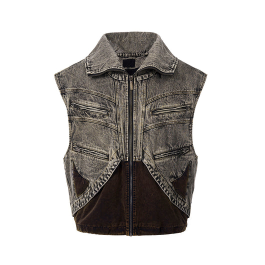 Chaleco Denim Combinado con Cierre para Hombre - Ideal para Verano - Image 7