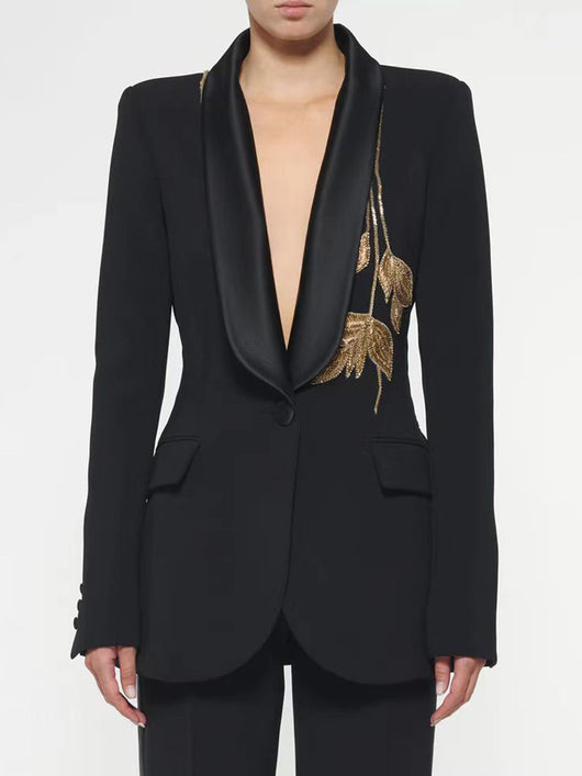 Traje Dos Piezas con Pantalón Acampanado y Detalles de Cuentas - Image 8