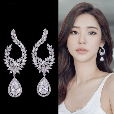 Aretes Largos de Plata Esterlina 925 con Diamantes Completos - Image 9