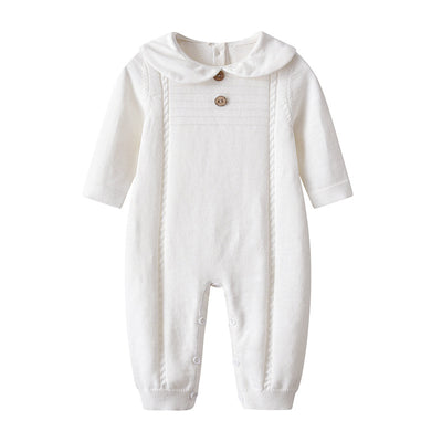 Enterizo Tejido Trenzado con Cuello Peter Pan para Primavera y Otoño - Image 9