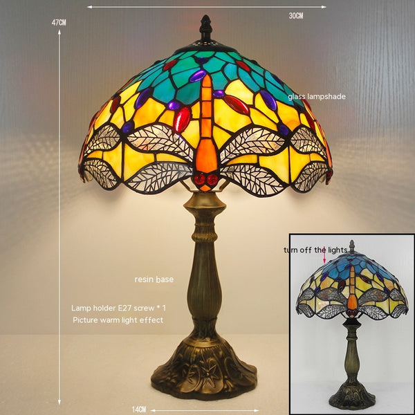 Lámpara de Mesa Libélula Tiffany con Piedra - Retro para Dormitorio y Sala - Image 11