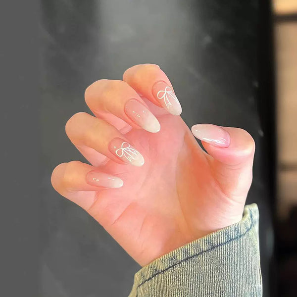 Uñas Postizas Nude Minimalista - Parches de Manicura Listos para Usar