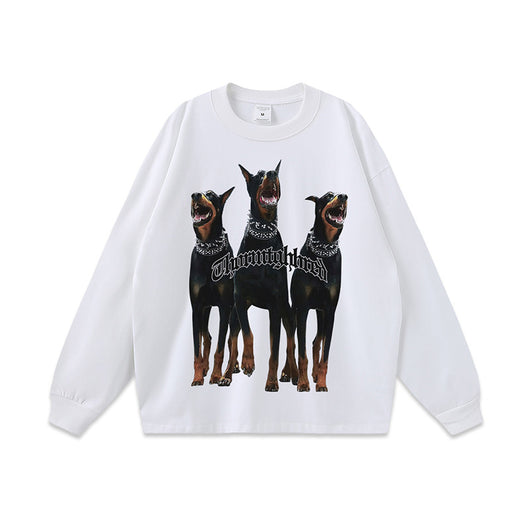 Playera Holgada Doberman Pinscher Estilo Urbano Desgastada para Hombre y Mujer - Image 8