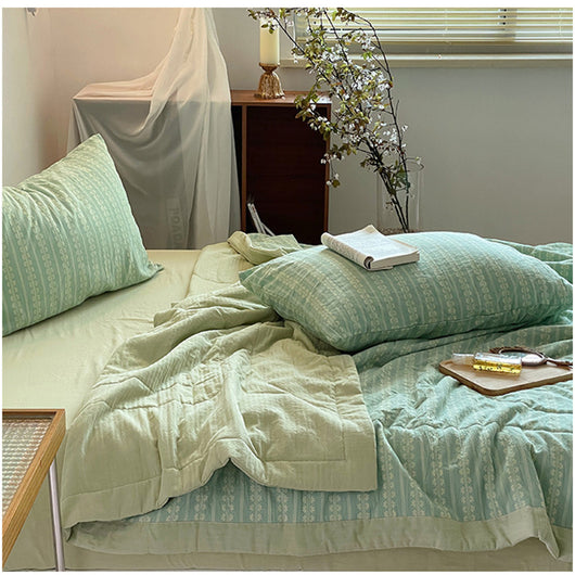 Colcha Reversible Cuadros Verano Lujo Cama Queen Ligera Transpirable - Image 3