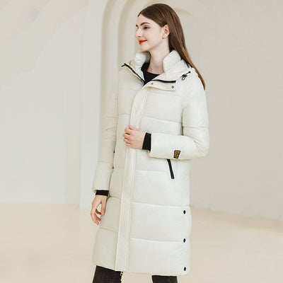 Abrigo Largo de Invierno con Capucha y Bolsillos - Chaqueta de Algodón para Mujer - Image 5