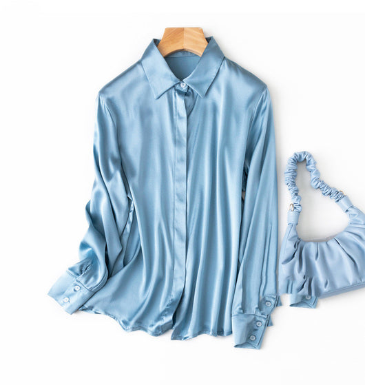 Blusa de Lujo Ejecutiva en Satén Elástico con Cuello Cuadrado - Image 24