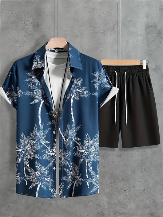 Traje Hawaiano Hombre 3D Estampado Manga Corta - Image 39