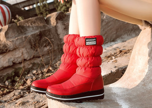 Botas de Nieve con Caña Elástica y Tacón Medio