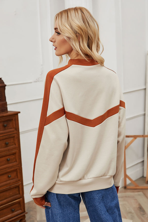 Suéter Suelto Combinado para Mujer - Top Exterior Versátil