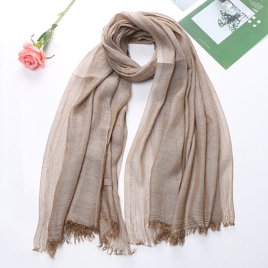 Pañuelo Tie-dye de Algodón y Lino para Mujer - Diseño Plisado Transpirable - Image 22
