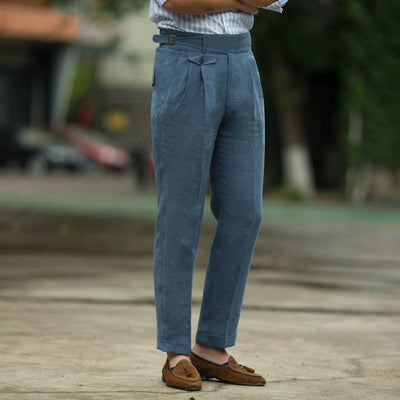 Pantalones de Lino Cintura Alta Efecto Adelgazante Corte Lápiz - Image 3