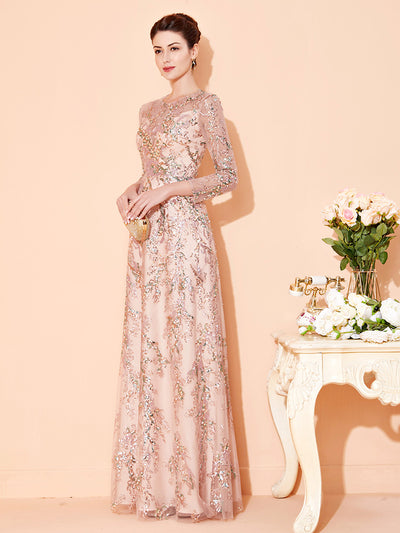 Vestido Largo Elegante con Mangas Largas para Eventos - Image 5