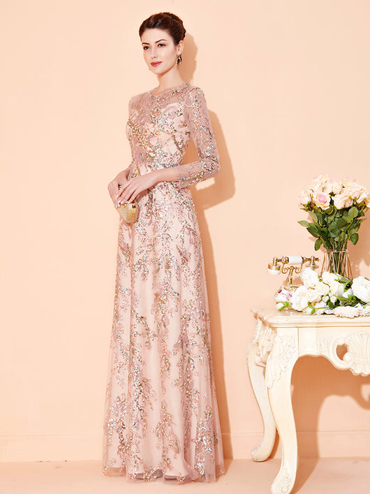 Vestido Largo Elegante con Mangas Largas para Eventos - Image 5