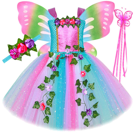 Vestido de Hada con Lentejuelas y Falda Tul Princesa - Image 4