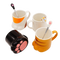 Taza Cerámica Garra de Gato con Posavasos