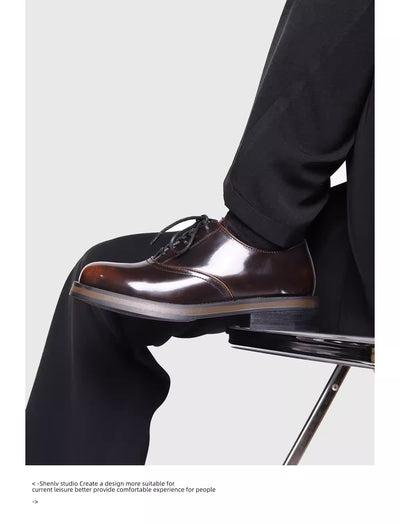 Zapatos de Cuero Bicolor con Suela Gruesa para Hombre - Casual y Profesional - Image 32
