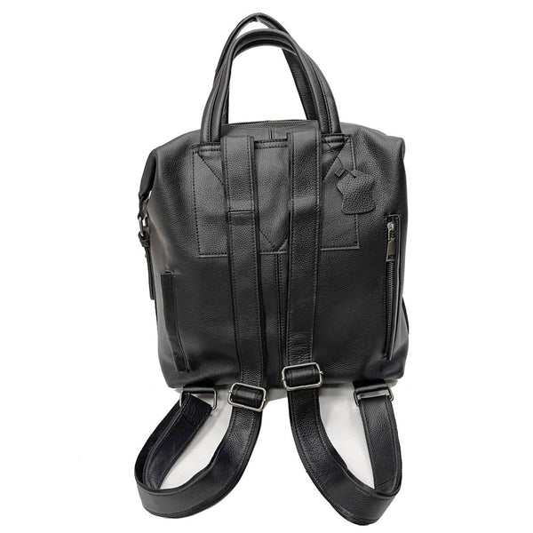 Mochila Negra de Cuero Universal Shiralee - Diseño Minimalista