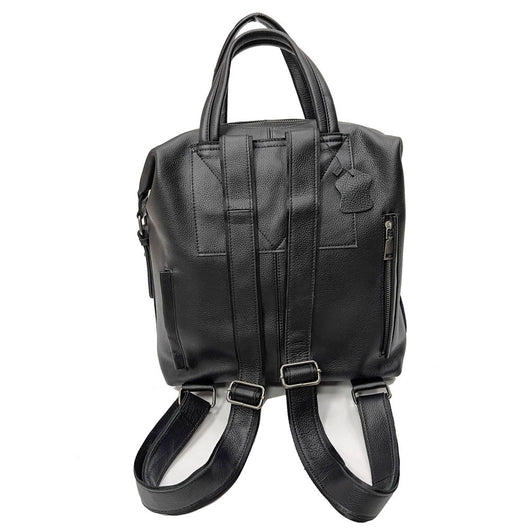 Mochila Negra de Cuero Universal Shiralee - Diseño Minimalista - Image 2