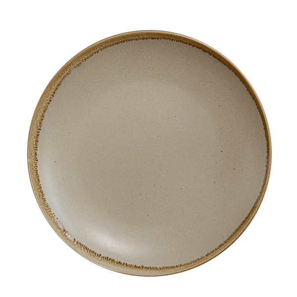 Plato Redondo de Cerámica para Desayuno y Carnes