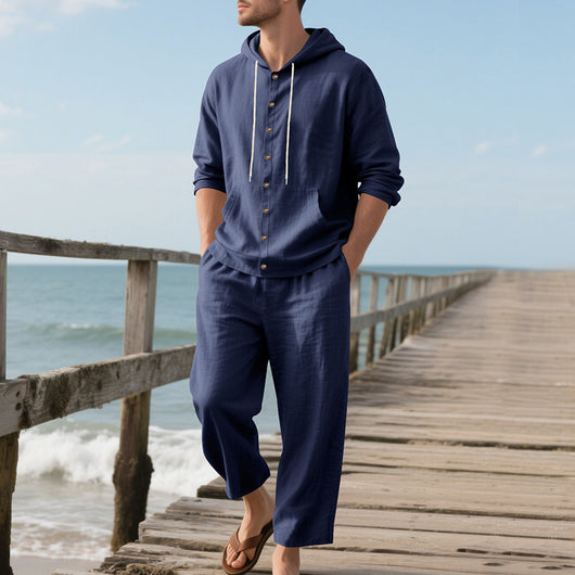 Conjunto Casual de Sudadera con Capucha y Pantalón para Hombre - Image 38