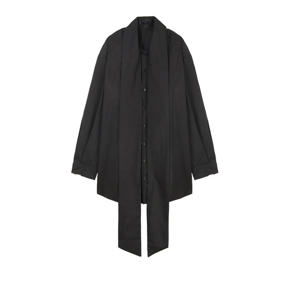 Vestido Camisero de Popelina con Moño para Primavera