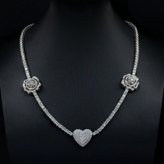 Conjunto de Plata 925 con Moissanita - Collar Hip-hop Personalizado Dorado Rosa - Image 10
