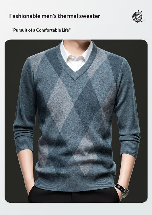 Suéter Casual de Cuello en V para Hombre - Tejido Premium - Image 11
