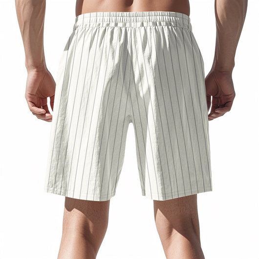 Shorts de Lino Holgados Transpirables Estilo Americano para Playa - Image 28