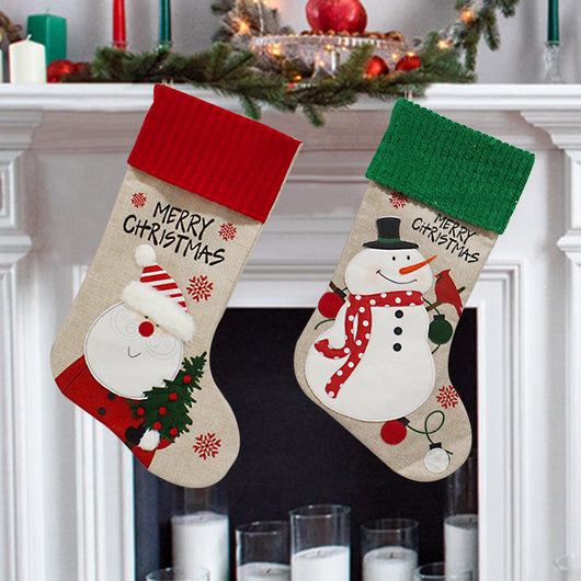 Calcetines Navideños Artesanales de Tela con Decoración Creativa - Image 18