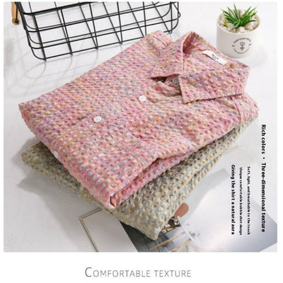 Camisa Cuadrillé Suelta Ligera para Hombre - Estilo Verano Moderno - Image 9