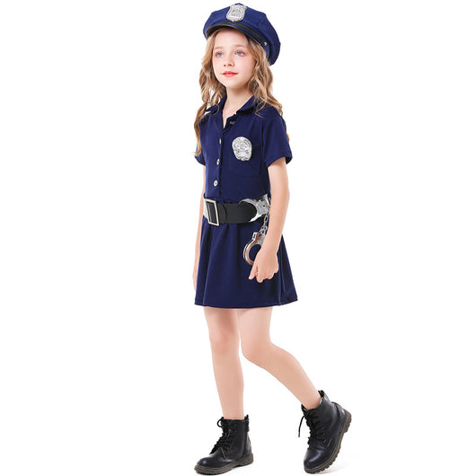 Disfraz de Policía Madre e Hija Azul con Botones - Image 11